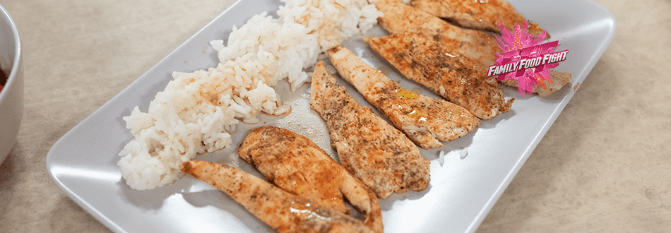 Family Food Fight: Strisce di pollo con riso