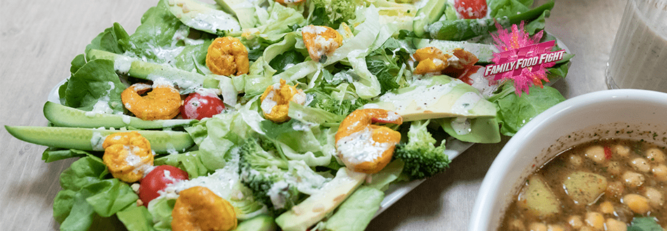 Family Food Fight: Gemischter Salat mit Crevetten